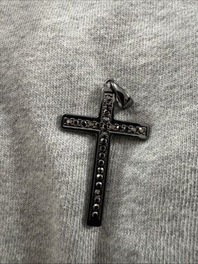 Black Crystal Cross Pendant